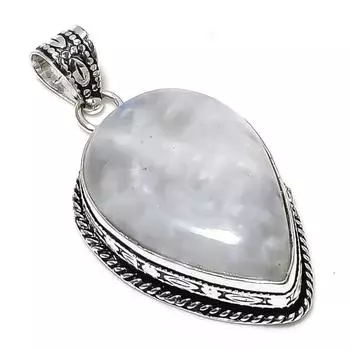 Ювелирная подвеска из серебра 925 пробы с радужным лунным камнем 2,09 дюйма m3R99