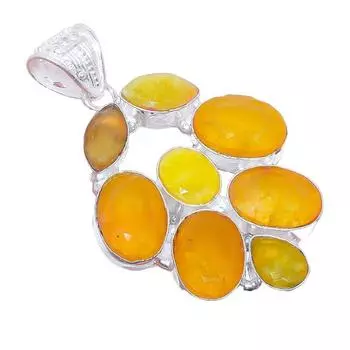 Ювелирная подвеска из серебра 925 пробы с желтым сапфиром 2,2 дюйма AH-3401 2.17 жёлтый