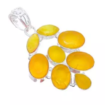 Ювелирная подвеска из серебра 925 пробы с желтым сапфиром 2,3 дюйма AH-3407 2.17 жёлтый