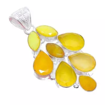 Ювелирная подвеска из серебра 925 пробы с желтым сапфиром 2,3 дюйма AH-3404 2.17 жёлтый