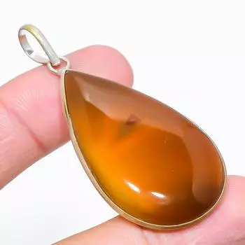 Ювелирная подвеска из серебра 925 пробы с драгоценным камнем сердоликом 2,44 дюйма G0V08 красный