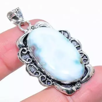 Ювелирная подвеска из серебра 925 пробы с карибским ларимаром 1,97 дюйма Q2e76