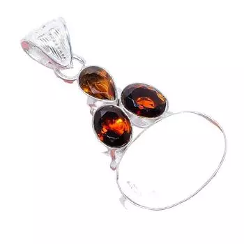 Ювелирная подвеска из серебра 925 пробы с розовым опалом и дымчатым драгоценным камнем 2,0 дюйма AH-3262 2.17 красный