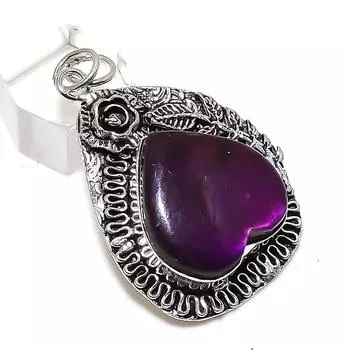 Ювелирная подвеска из стерлингового серебра 925 пробы с натуральным фиолетовым лабрадором 2,17 дюйма k7m16
