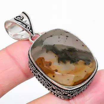 Ювелирная подвеска из стерлингового серебра 925 пробы с изображением яшмы 1,89 дюйма h4o11 жёлтый