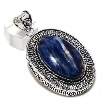 Ювелирная подвеска из стерлингового серебра 925 пробы с натуральным содалитом 2,60 дюйма p5q20