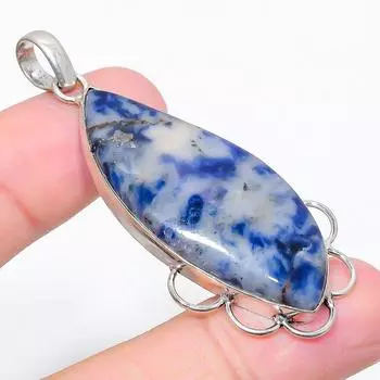 Ювелирная подвеска из стерлингового серебра 925 пробы с содалитом, 2,44 дюйма, l2h40 синий