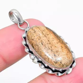 Ювелирная подвеска из стерлингового серебра 925 пробы с изображением яшмы 1,81 дюйма Q0w17 жёлтый