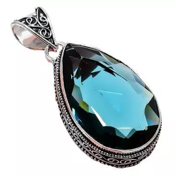 Ювелирная подвеска из стерлингового серебра 925 пробы с индиголитовым турмалином 2,17 дюйма AH-835 2.2 синий