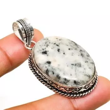 Ювелирная подвеска K2 с синим азуритом ручной работы, посеребренная 925 проба, 1,89 дюйма 1.89 белый