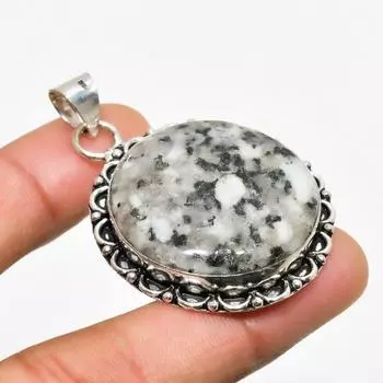 Ювелирная подвеска K2 с синим азуритом ручной работы, посеребренная 925 проба, 1,89 дюйма 1.89 белый