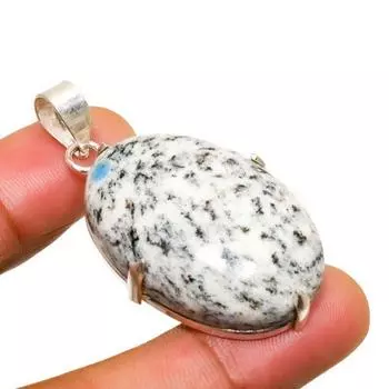 Ювелирная подвеска K2 с синим азуритом ручной работы, посеребренная 925 проба, 1,89 дюйма 1.89 белый