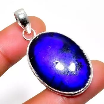 Ювелирная подвеска с фиолетовым лабрадоритом, посеребренная 925 пробы, 1,70 дюйма 1.70 фиолетовый