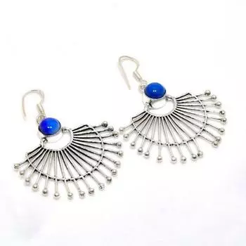 Ювелирная серьга ручной работы с фиолетовым кружевным агатом, покрытая серебром 925 пробы, 2,27 дюйма