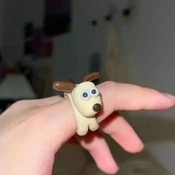 Ювелирное акриловое кольцо из смолы с изображением животных из мультфильмов, эмалированное кольцо с рисунком в виде ягненка в стиле аниме для мужчин и женщин жёлтый