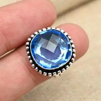 Ювелирное дизайнерское кольцо ручной работы из стерлингового серебра 925 пробы с танзанитом, все размеры 4 синий