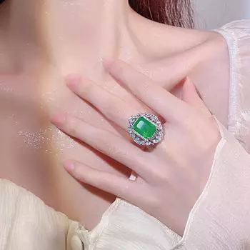 Ювелирное имитационное рубиновое кольцо Новое модное розовое циркониевое изумрудное цирконовое кольцо