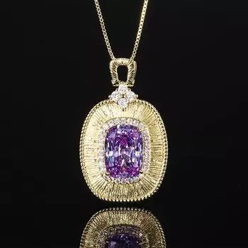 Ювелирное имитация голубой шпинели золото ретро изысканный кулон ожерелье главный камень 10 * 14