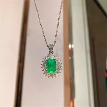 Ювелирное имитация изумруда кулон кольцо модное банкетное ювелирное ожерелье кольцо