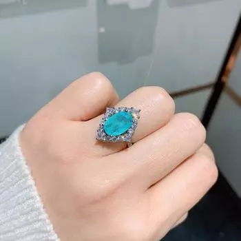 Ювелирное имитация параиба турмалин изумруд кольцо женское индивидуальное красное корунд драгоценный камень кольцо