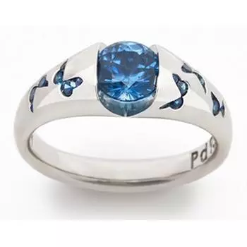 Ювелирное изделие Fresh Butterfly Set Цирконовое кольцо Персонализированное кольцо 10 синий