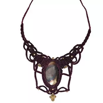 Ювелирное изделие из нитей яшмы макраме с драгоценными камнями ручной работы 20-36 Ad Septarian Ожерелье