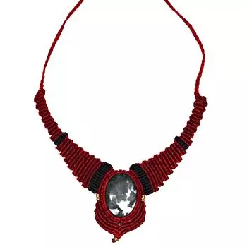 Ювелирное изделие из ниток макраме Ocean Jasper с драгоценными камнями ручной работы 20-36 Ad Ожерелье