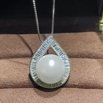 Ювелирное изделие Медное дно Позолоченный инкрустированный жемчуг Fritillary Модная геометрическая текстура с бриллиантами 16 мм 14 мм