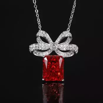 Ювелирное изделие Медное дно Позолоченный Высокоуглеродистый Бриллиант Ледяной Цветок Медный Темперамент Свет Роскошный Лук Подвеска Женский 10 * 12