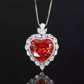 Ювелирное изделие Огранка «Птичье гнездо» Ретро Большой кулон-сердце Огранка 20 * 20