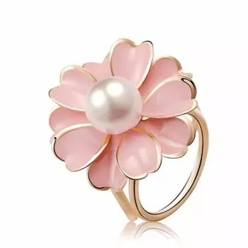 Ювелирное кольцо для шарфа Pink flower style