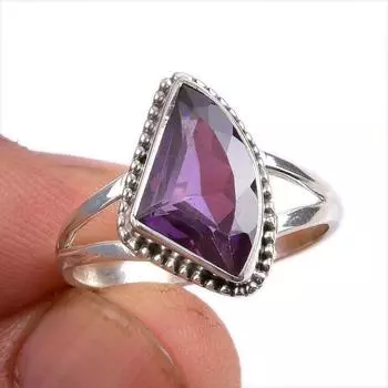 Ювелирное кольцо из чистого серебра 925 пробы с натуральным александритом S.10 v7e63