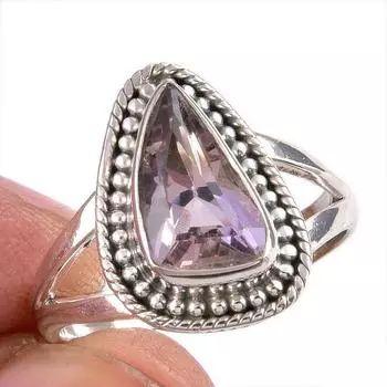 Ювелирное кольцо из чистого серебра 925 пробы с натуральным аметрином ручной работы, размер 5,5 z3n00