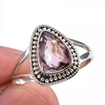 Ювелирное кольцо из чистого серебра 925 пробы с натуральным аметрином ручной работы, размер 9,5 y5e26