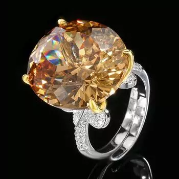 Ювелирное кольцо из меди с позолотой, имитация цвета драгоценного корунда, ретро 18 * 20