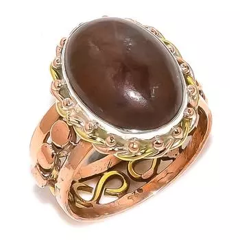 Ювелирное кольцо из натурального красного камня яшмы, двухцветное ювелирное кольцо из стерлингового серебра 925 пробы S.9 o7g24