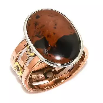 Ювелирное кольцо из натурального красного яшмы, двухцветное ювелирное кольцо из стерлингового серебра 925 пробы S.9 n5L23