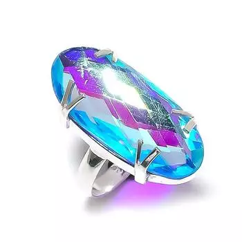 Ювелирное кольцо из серебра 925 пробы с драгоценным камнем Mystic Topaz, размер 9 g0I47