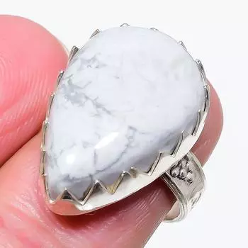 Ювелирное кольцо из серебра 925 пробы с драгоценным камнем Хаулит Джаспер, размер 8 L0z00 8 белый