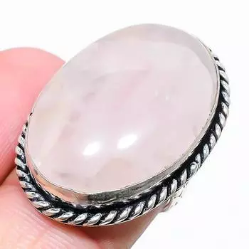 Ювелирное кольцо из серебра 925 пробы с розовым кварцем, размер 6,5 J2r21 6.5 розовый