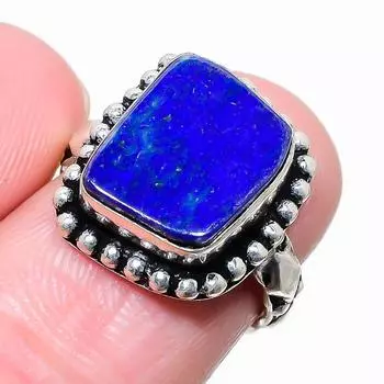 Ювелирное кольцо из стерлингового серебра 925 пробы с драгоценным камнем лазурит, размер 6,5 P3m83 6.5 синий