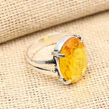 Ювелирное кольцо из стерлингового серебра 925 пробы с медовым топазом ручной работы для женщин