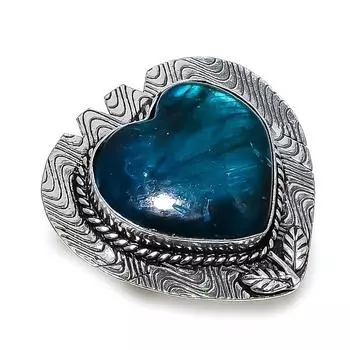 Ювелирное кольцо из стерлингового серебра 925 пробы с натуральным синим лабрадоритом, размер 9,5 Y5e52