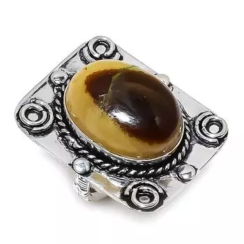 Ювелирное кольцо из стерлингового серебра 925 пробы с натуральным камнем септериан, размер 8 a6N28