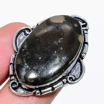 Ювелирное кольцо из стерлингового серебра 925 пробы с натуральным болдер опалом, размер 8 z8k96