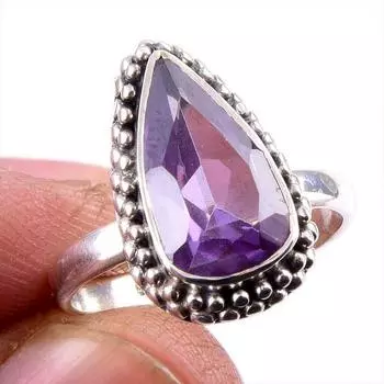 Ювелирное кольцо из стерлингового серебра 925 пробы с натуральным александритом, размер 7, A4L10