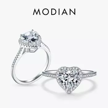 Ювелирное кольцо из стерлингового серебра 925 пробы в форме сердца, обручальное кольцо с CZ, обручальные кольца для женщин и девочек с подарочной коробкой 5 серебряный