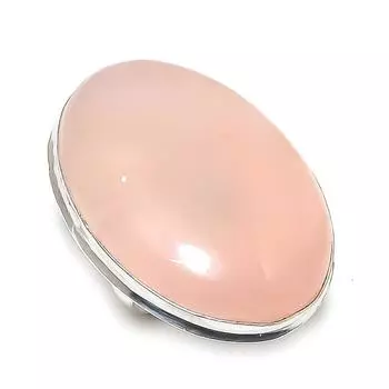 Ювелирное кольцо из стерлингового серебра 925 пробы с натуральным розовым кварцем, размер 7 g2M96