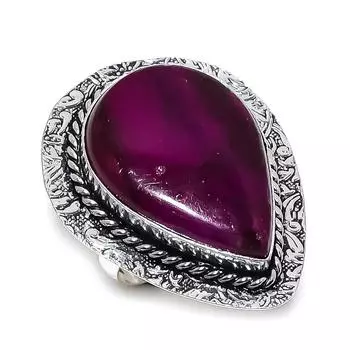 Ювелирное кольцо из стерлингового серебра 925 пробы с натуральным розовым лабрадоритом, размер 9,5 S3G18