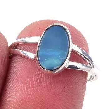 Ювелирное кольцо из стерлингового серебра 925 пробы с натуральным австралийским опалом S.7 h6L59